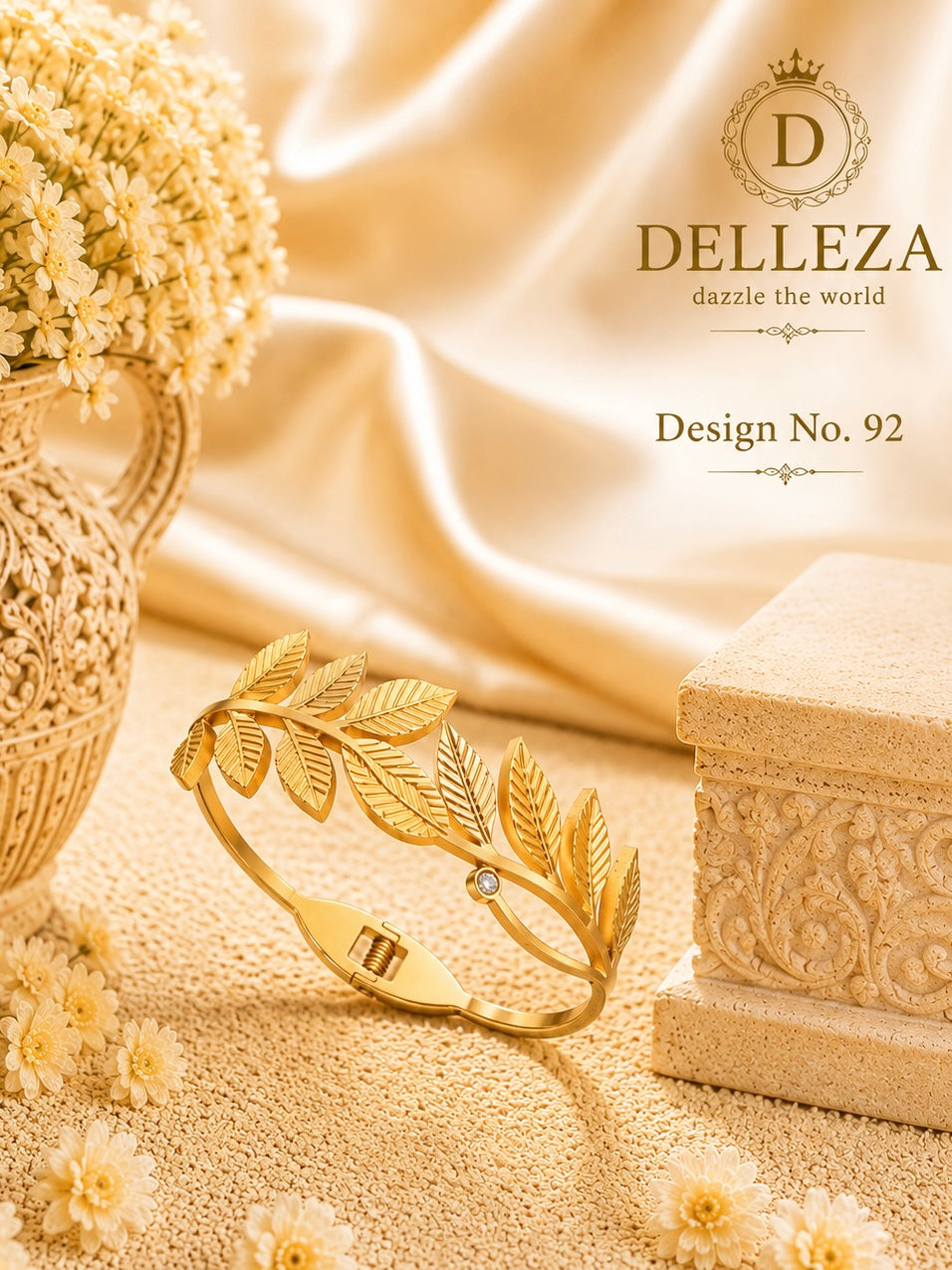 Anti-Tarnish Golden Leaf Bracelet
