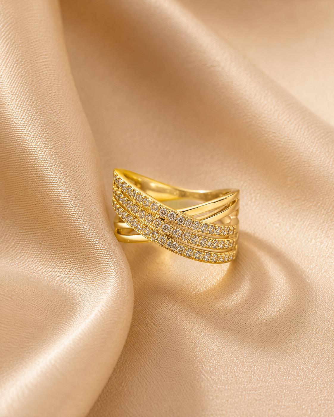Kiyu Ziyu Adjustable Multi-Layer Zircon Ring