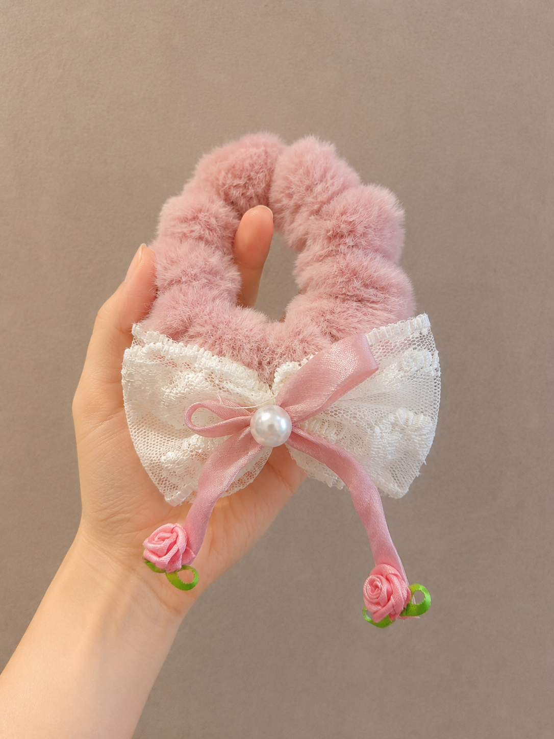 Set of 6 pcs Cute Fluffy Hair Scrunchies Soft Elastic Hair Ties