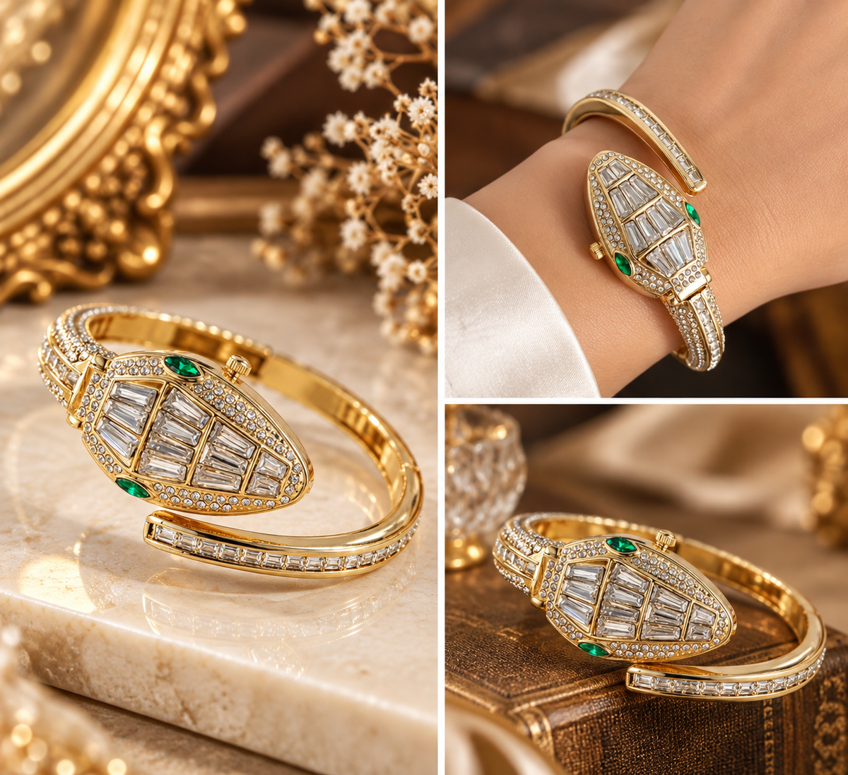 Crocodile Golden & Silver Watch
