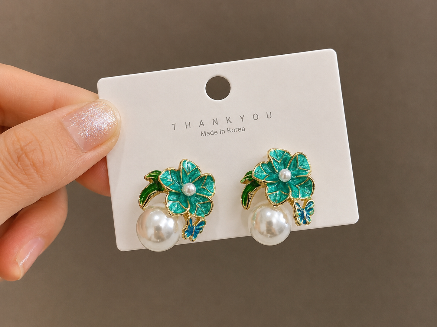 Korean Design Cute Flower Pearl Drop Earring