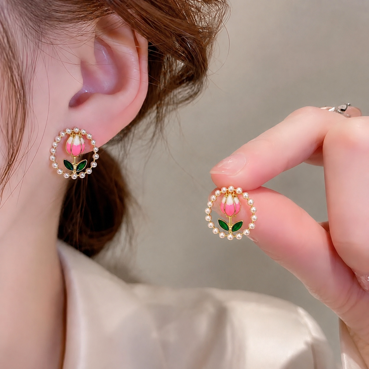 Korean tupil earrings