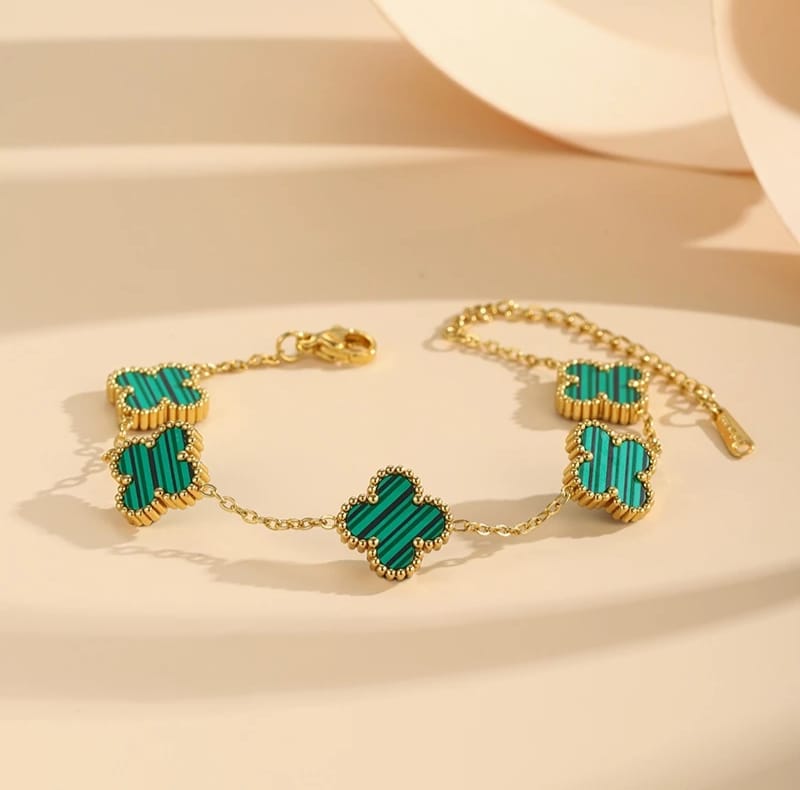 Anti-Tarnish  Clover Charm Bracelet