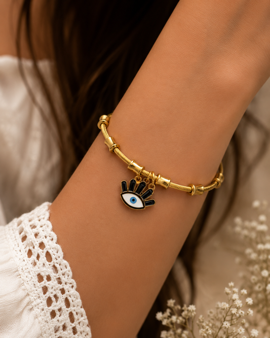 Gold Plated Evil Eye Bracelet with Magnetic