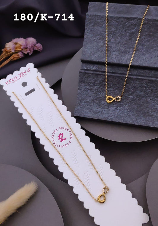Anti tarnished infinity design necklace