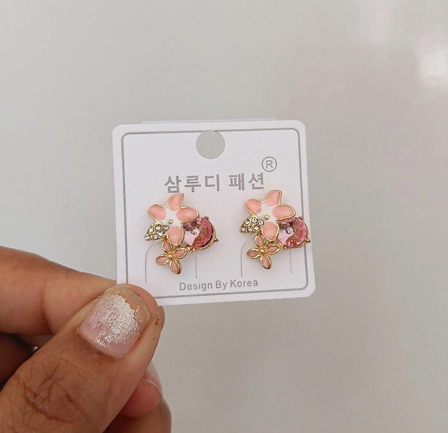 Korean flower earrings