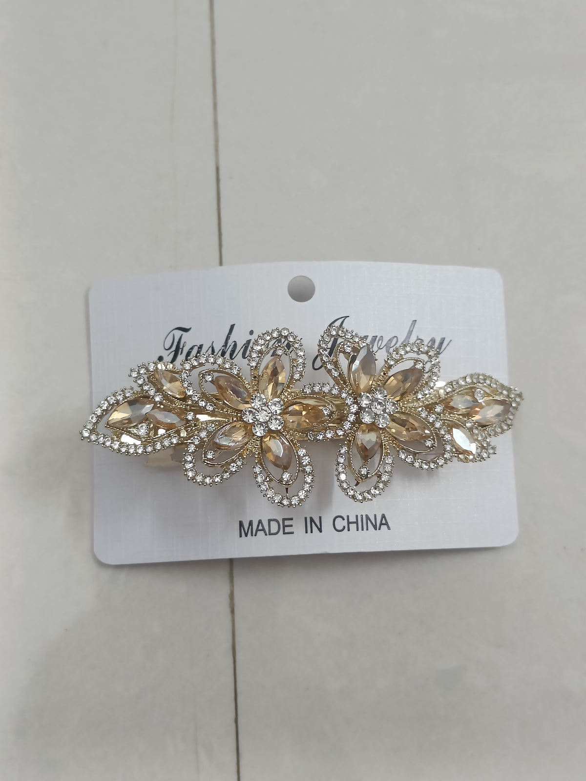 Crystal Floral Metal Hair Clip