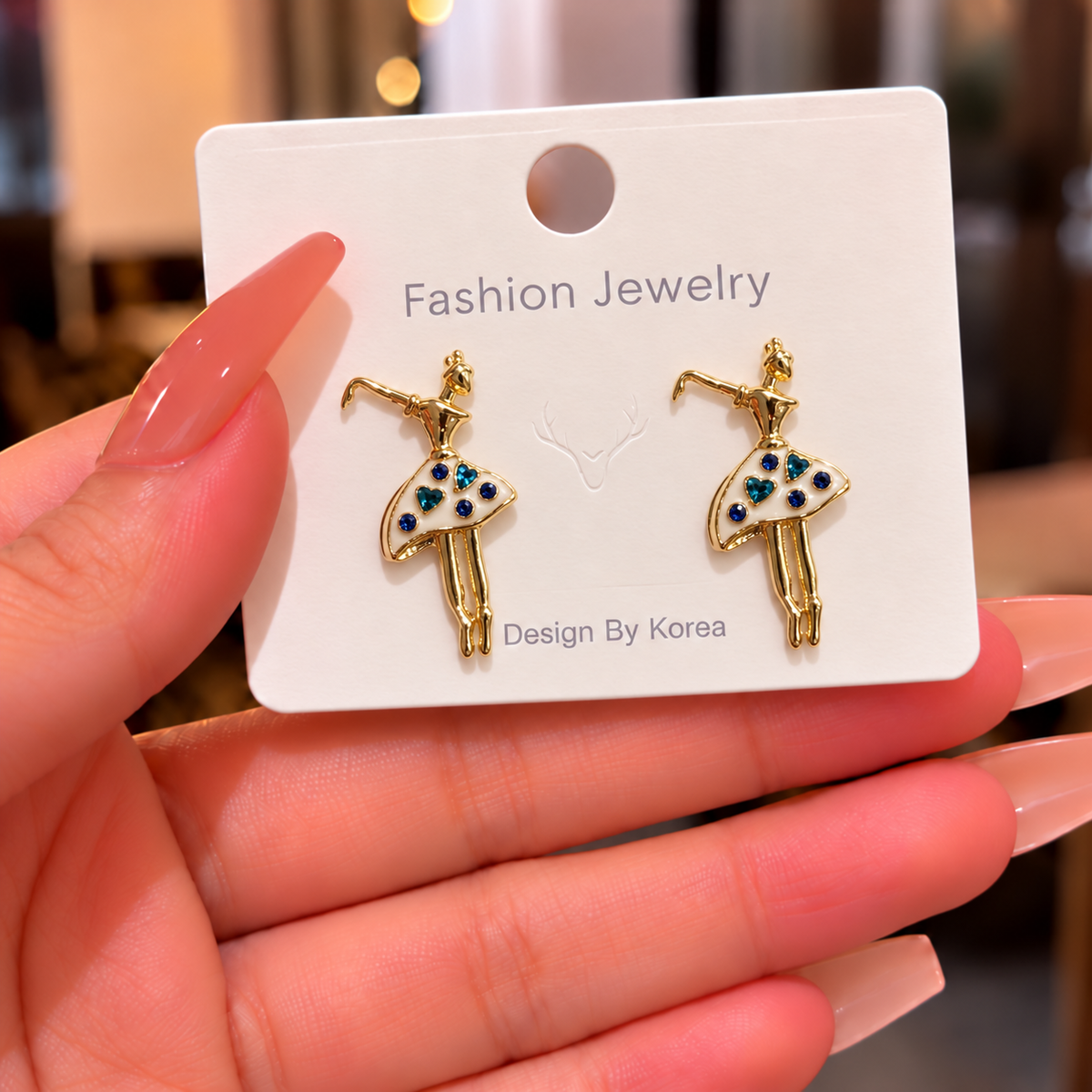 charming ballerina stud earrings
