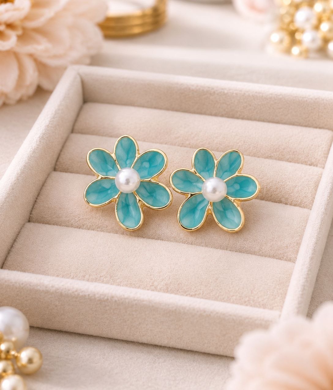 Korean Stylish Cute Colored Flower Earring