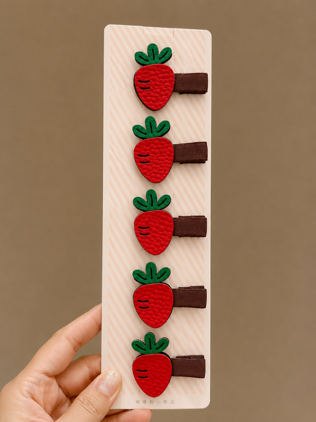 Set of 5 pcs  red berry hair pin