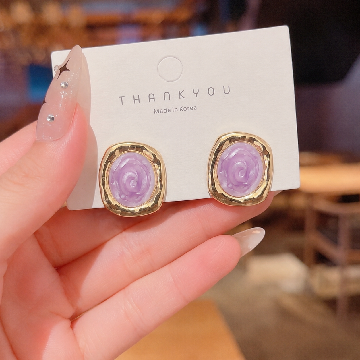 Korean round shape earring