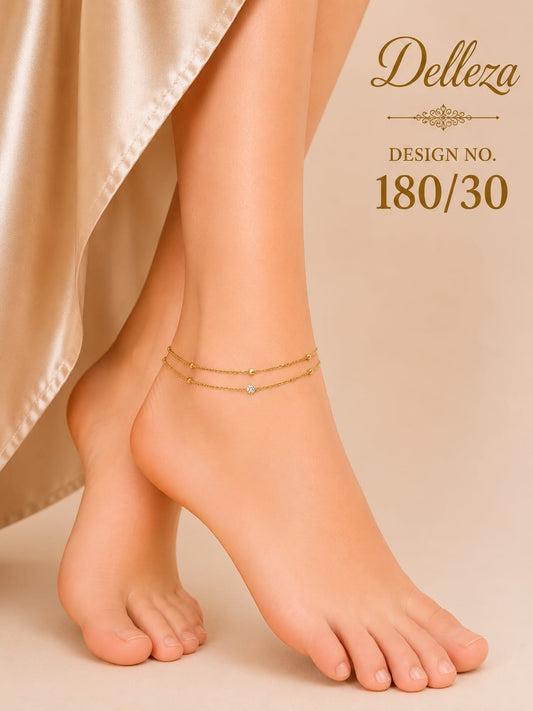 Crystal Ball Rotating Bead Anklets/payal anti tarnished 1 pcs