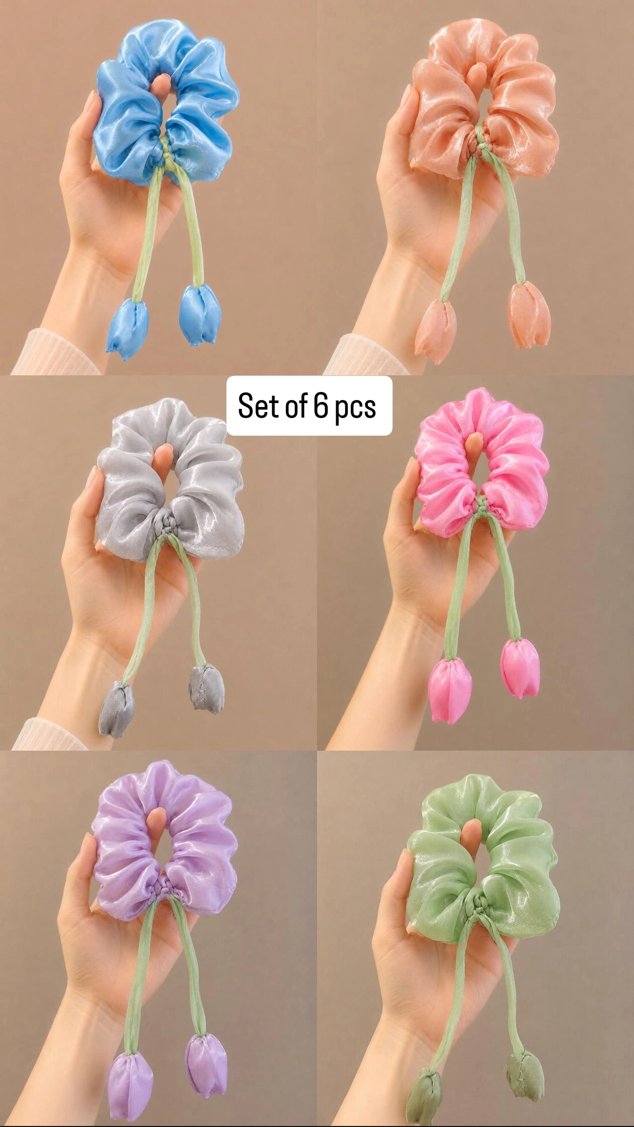 Set of 6 at Tulip scrunchies