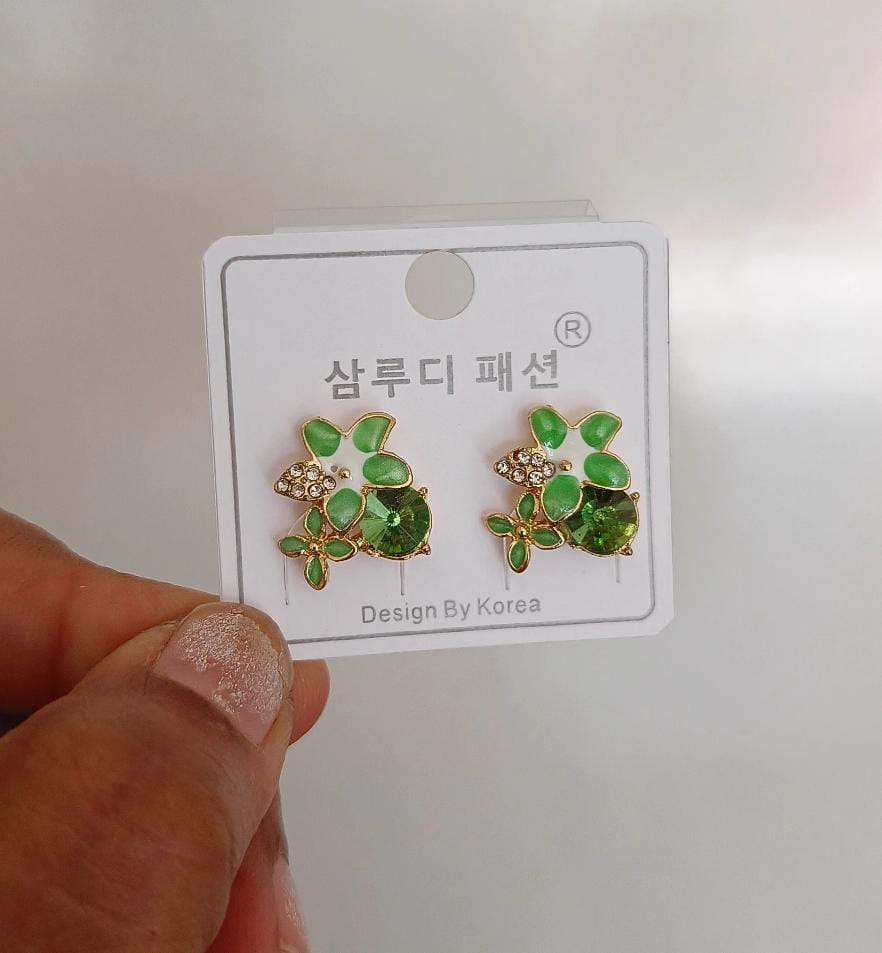 Korean flower earrings