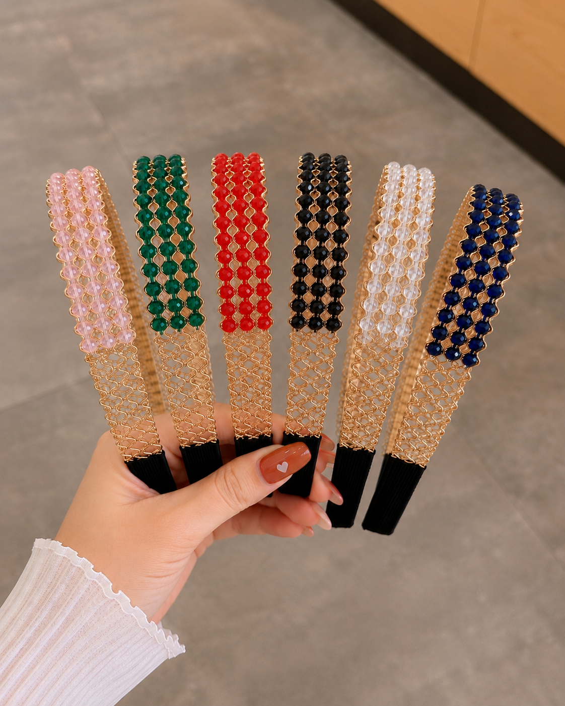 Set of 6 pcs korean crystal hair band