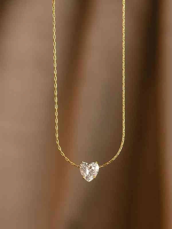 Heart shape diamond necklace kiyu ziyu brand