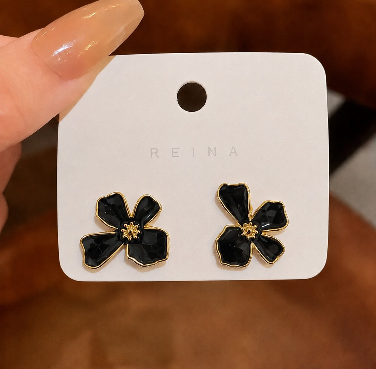 Korean flower design earrings for women