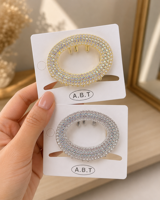 Set of 2 pcs heavy metal material with diamond hair claw