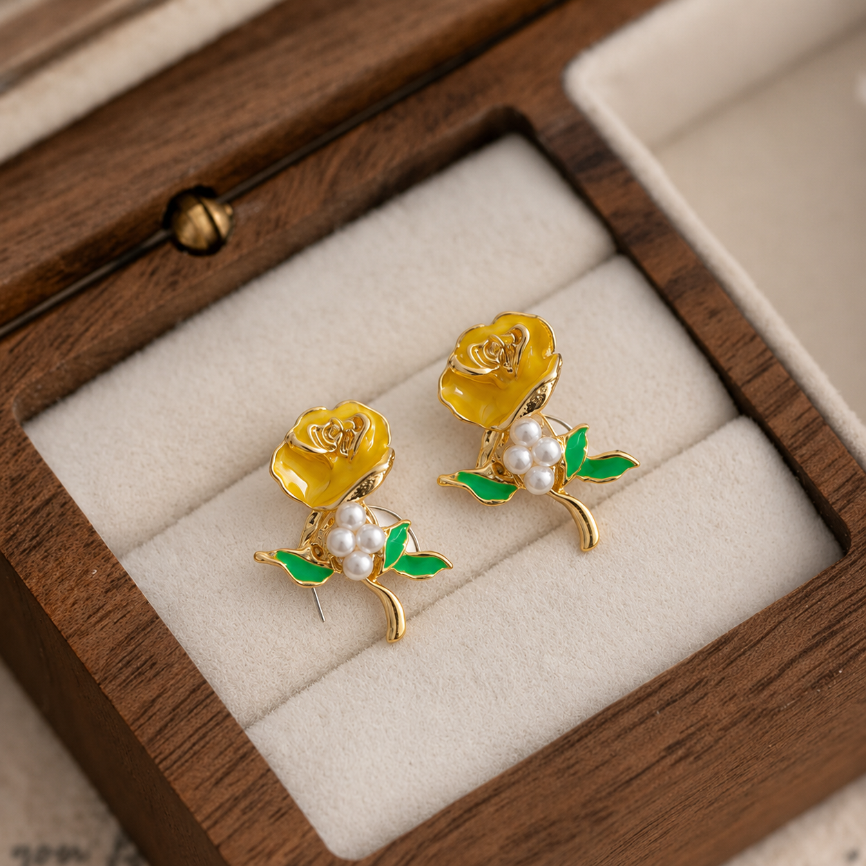 Korean Design Cute Rose Flower Colourful Earring