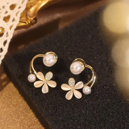 2in1 flower design earrings