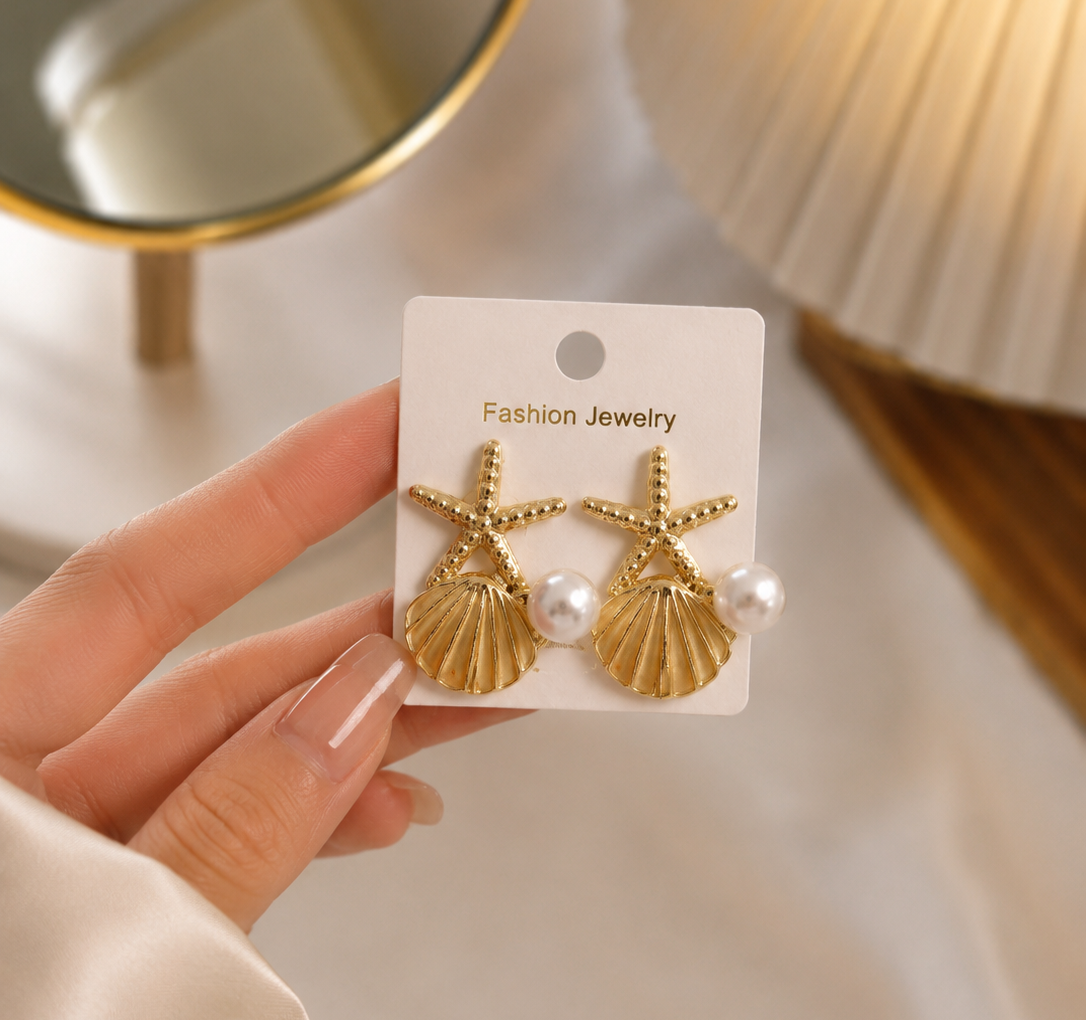 Korean Design Star Shell Earring