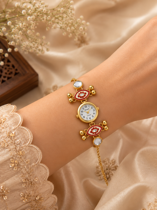 Scarlet Charm Traditional Kashmiri Watch