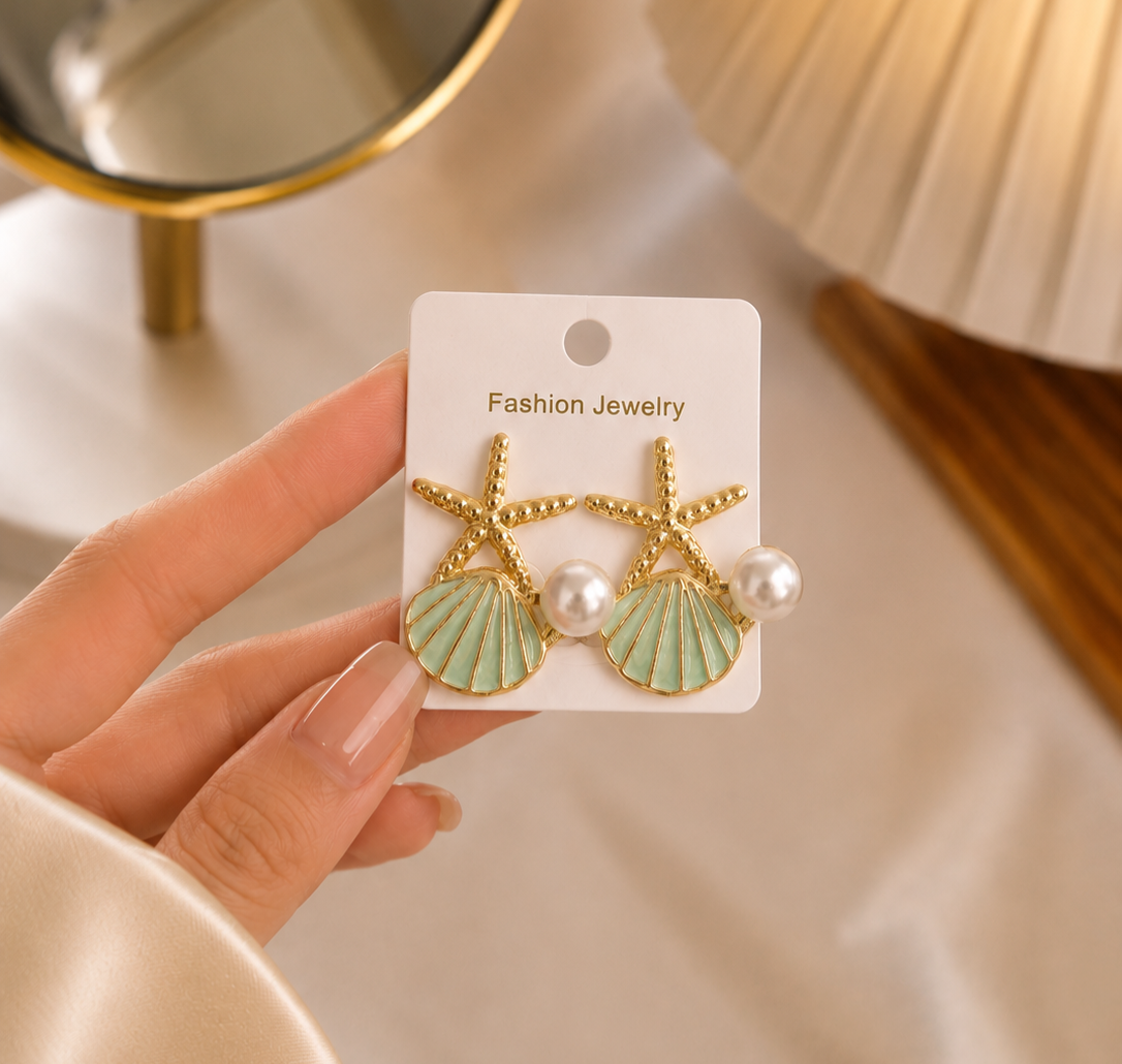 Korean Design Star Shell Earring