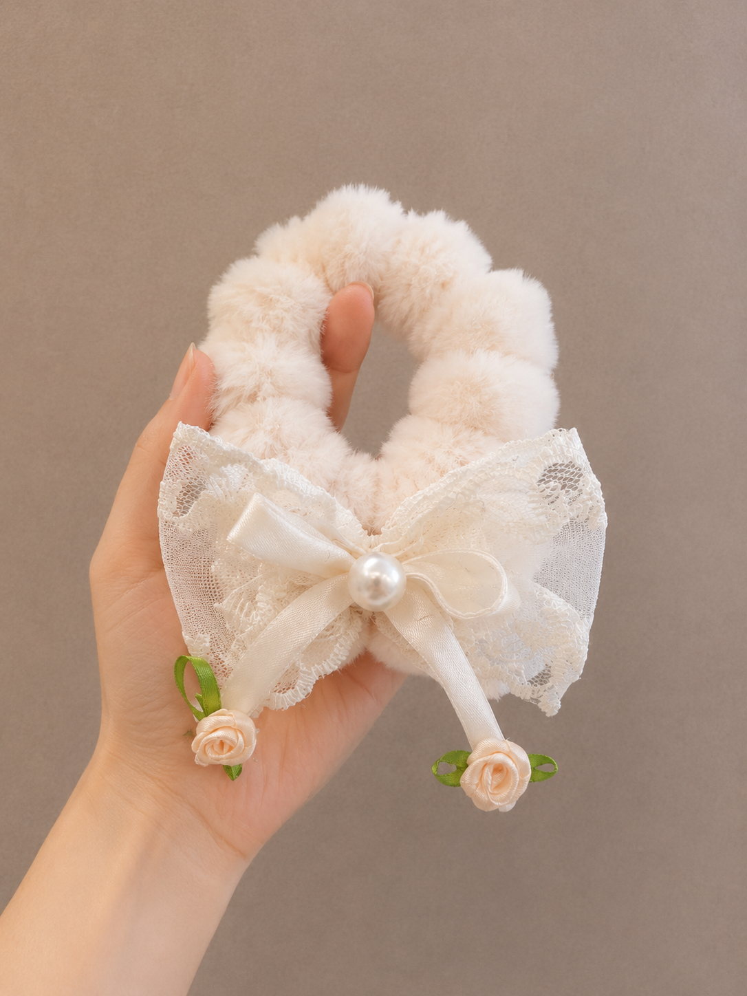 Set of 6 pcs Cute Fluffy Hair Scrunchies Soft Elastic Hair Ties