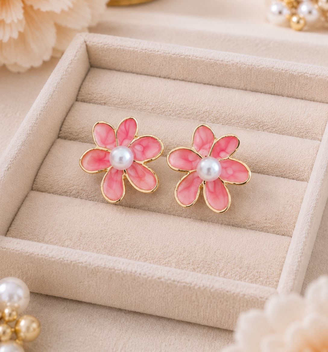Korean Stylish Cute Colored Flower Earring