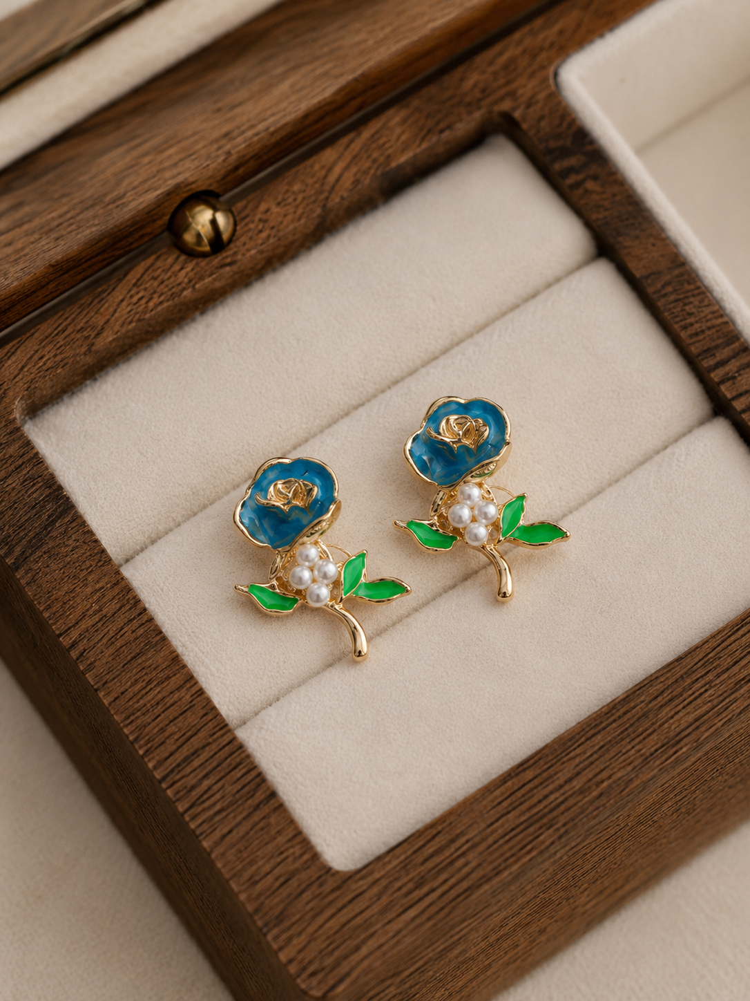 Korean Design Cute Rose Flower Colourful Earring