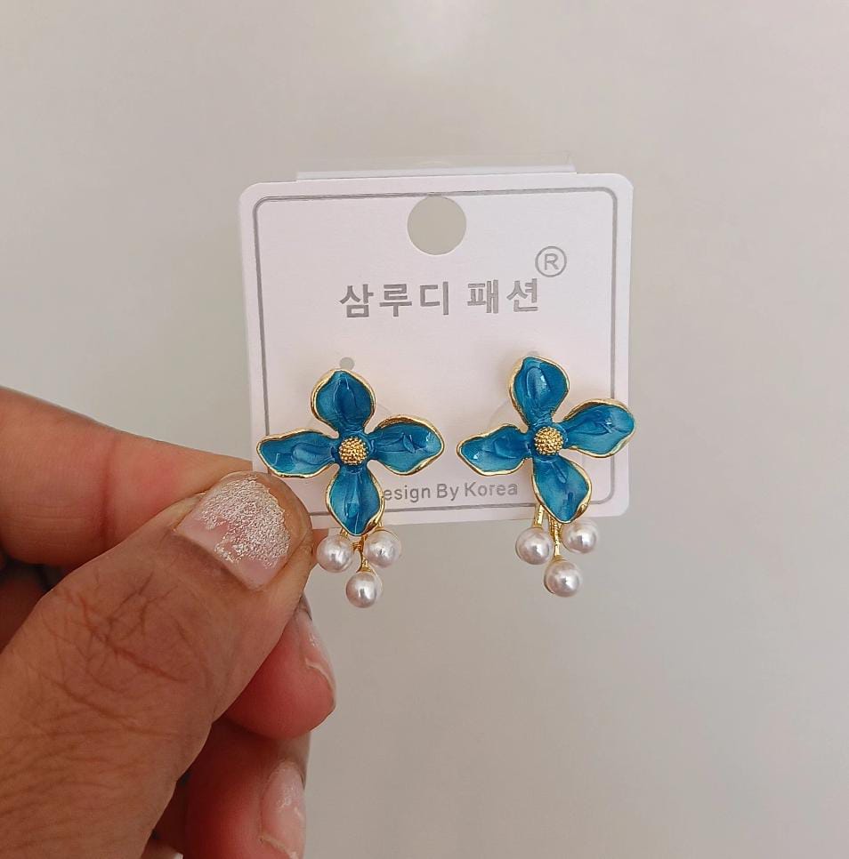 Cute Flower Drop Korean Earring