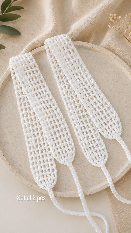Set of 2 pcs crochet handmade white colour mesh headband