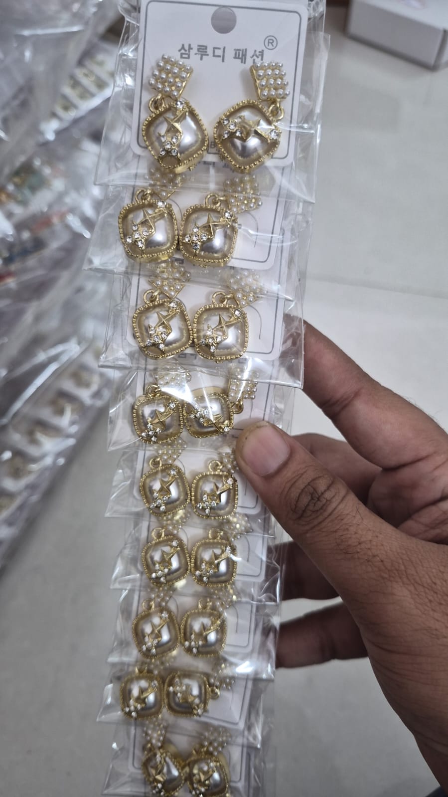 Pearl Square Drop Earrings for Women