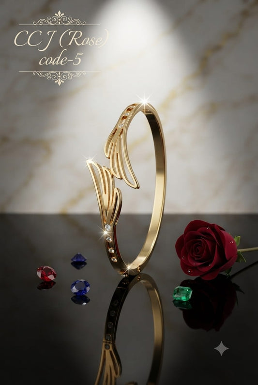 overlapping feather design anti tarnished regular size bracelet
