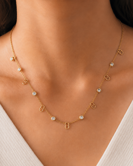 Anti tarnish Crystel Necklace for women