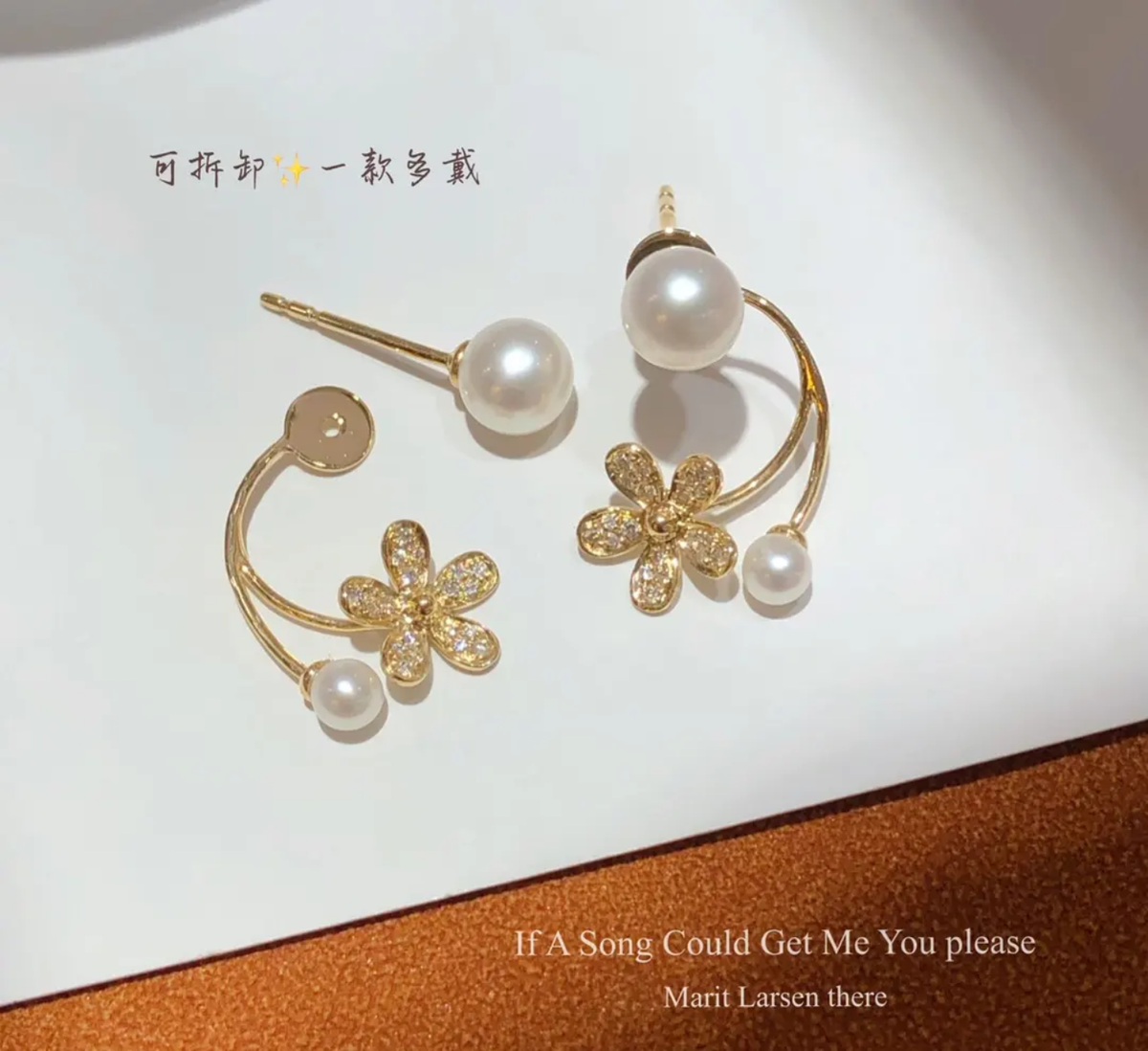 2in1 Korean Floral Pearl Wrap Earring