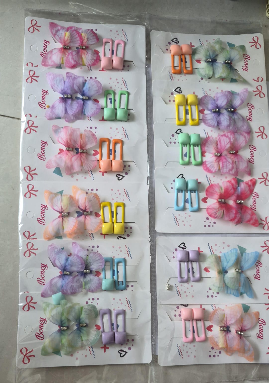 Korean-style Butterfly and Pastel Clip 12 Combo Cards