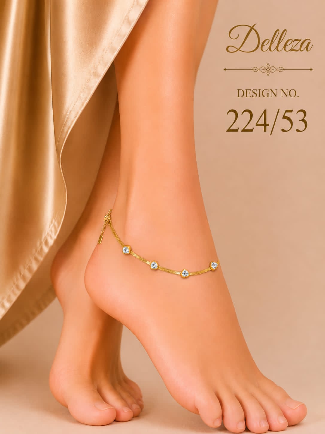 Anti Tarnish Minimal Solitaire One Side Anklet