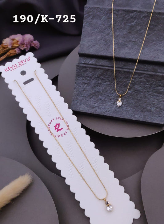heart-shaped crystal stainless steel necklace