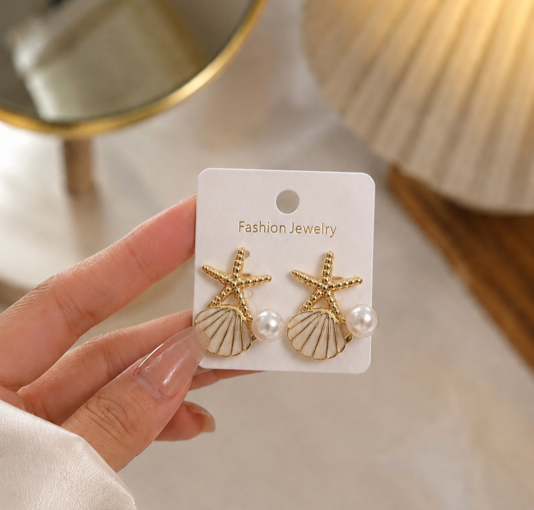 Korean Design Star Shell Earring