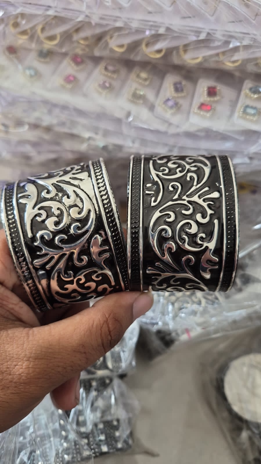Oxidised Royal Vine Handcuffs – Set of 2