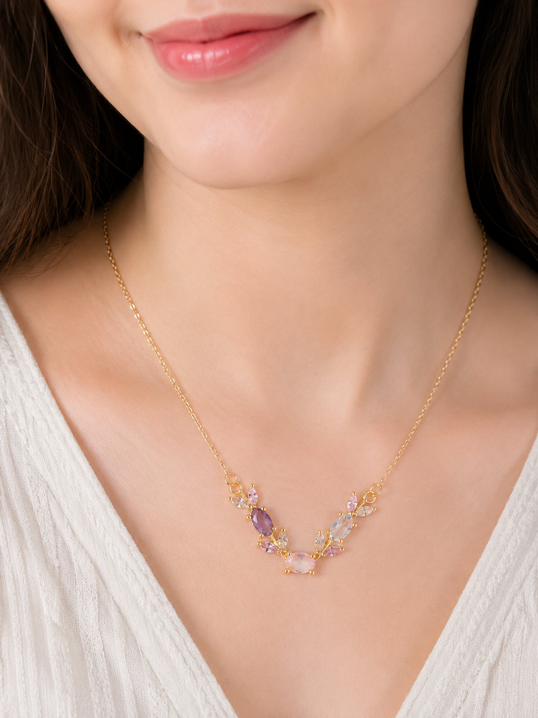 Anti tarnished tulip necklace kiyu ziyu brand