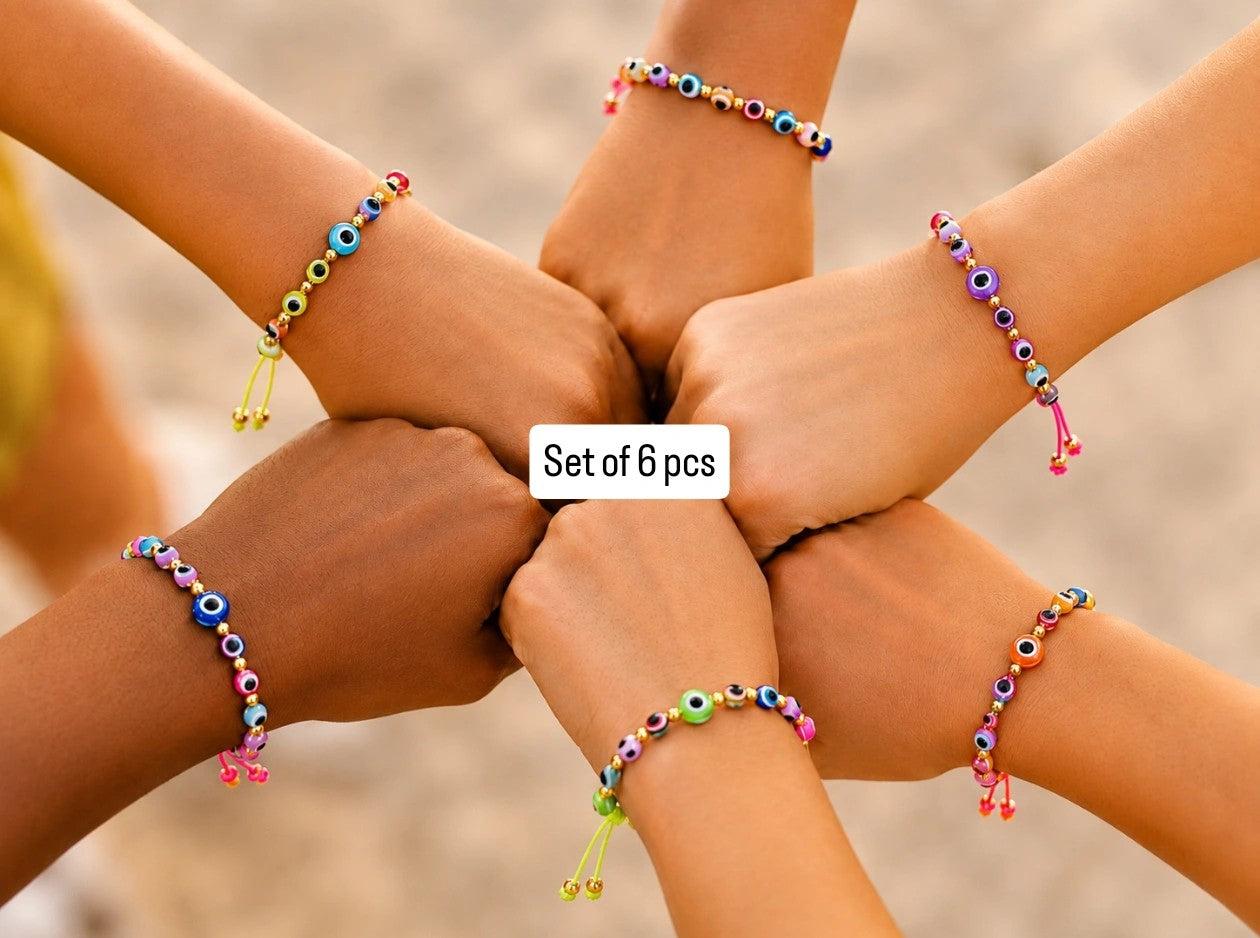 Set of 6 pcs multicolour friendship belt