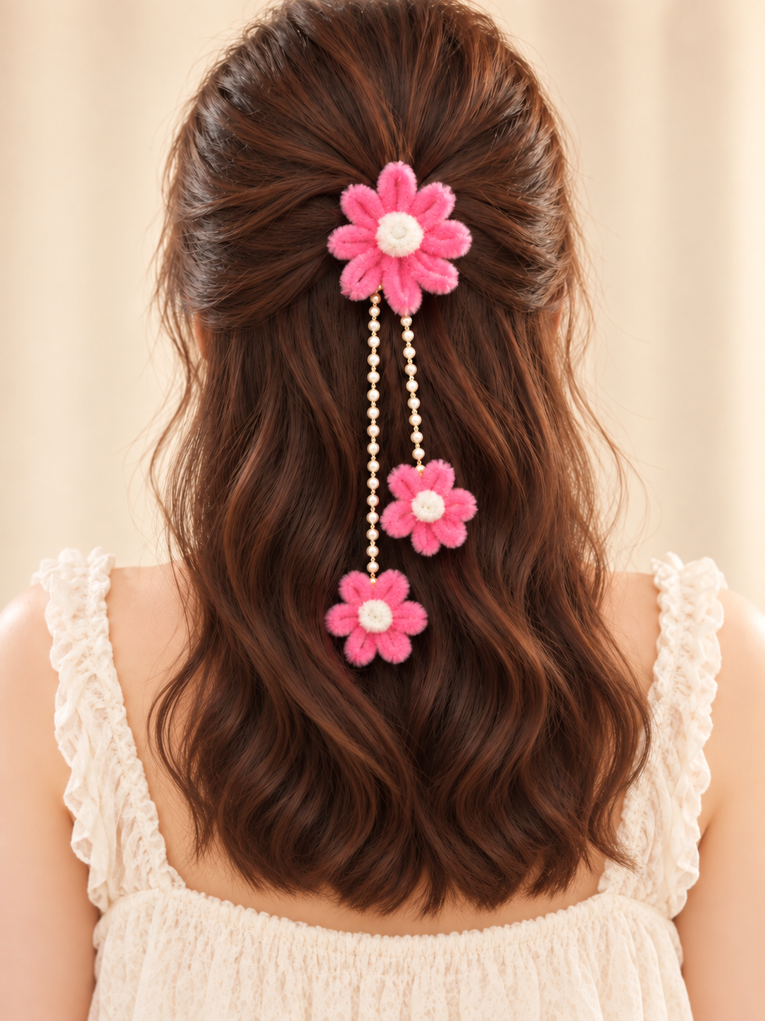 Hanging Pink flower clip set of 2
Pipe cleaner matireal