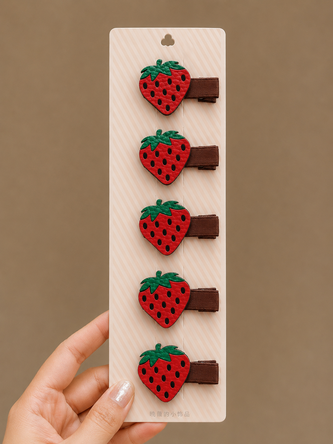 Set of 5 pcs  red berry hair pin