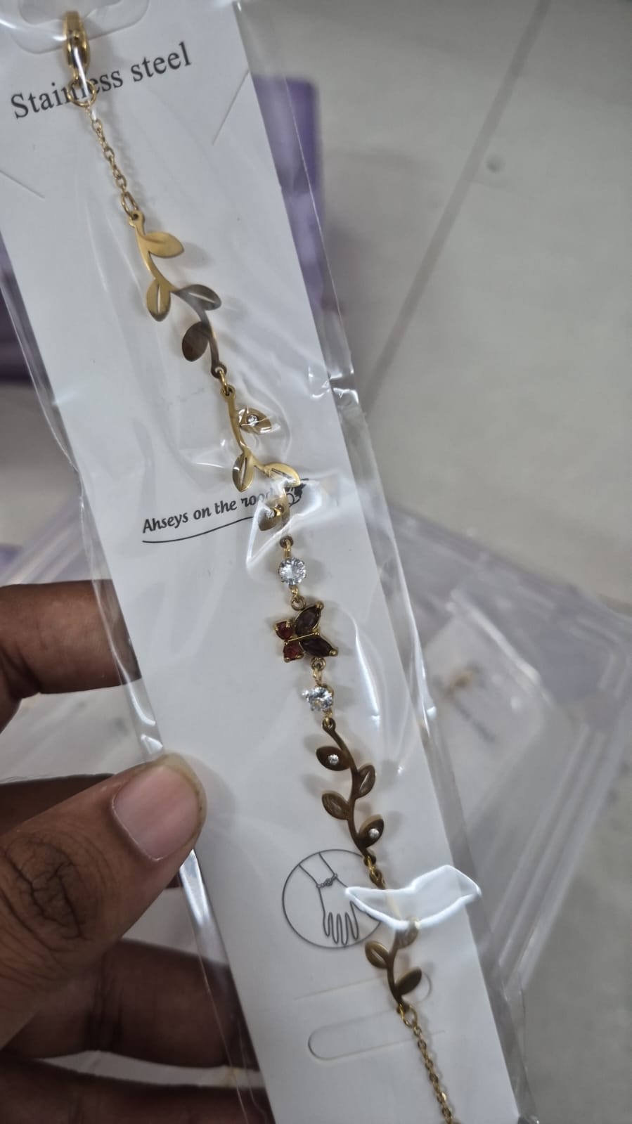 Anti-Tarnish Butterfly & Leaf Charm Bracelet