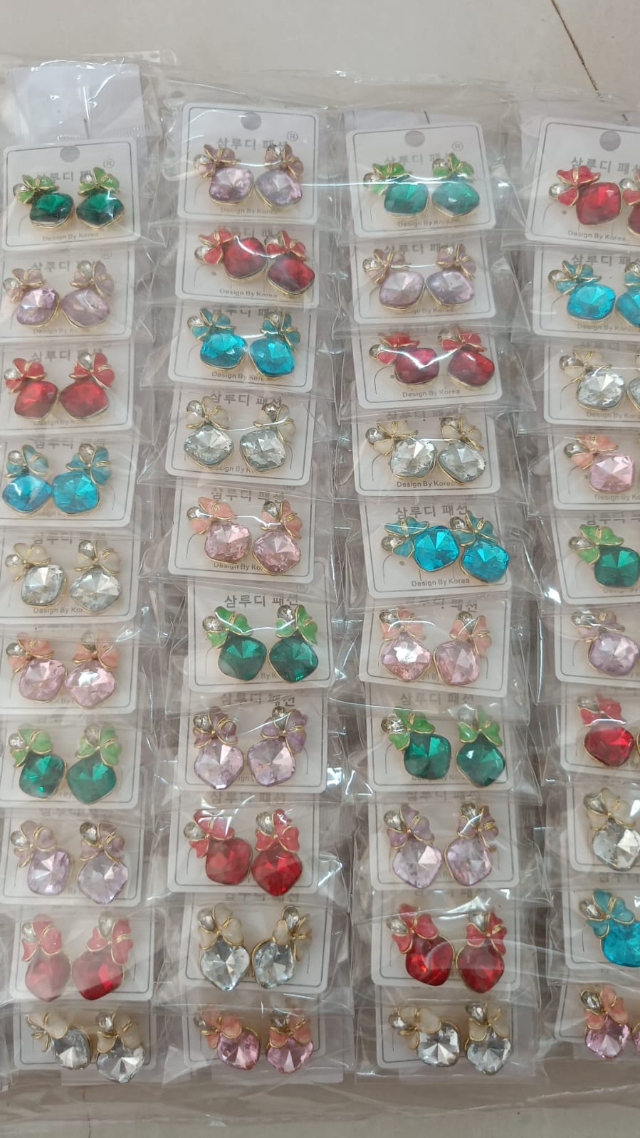 Korean Design cute Flower Stone Earring