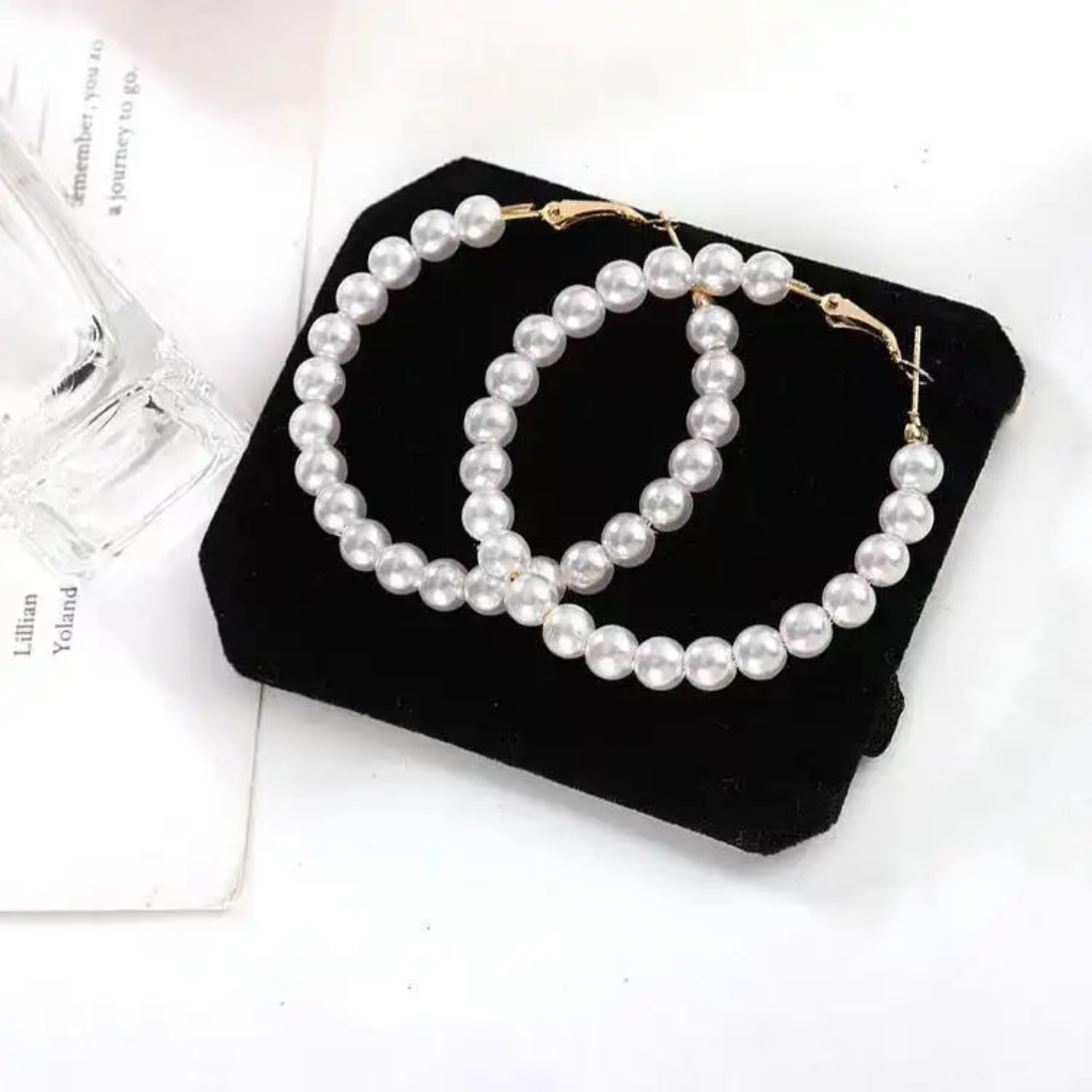 Pearl round earring