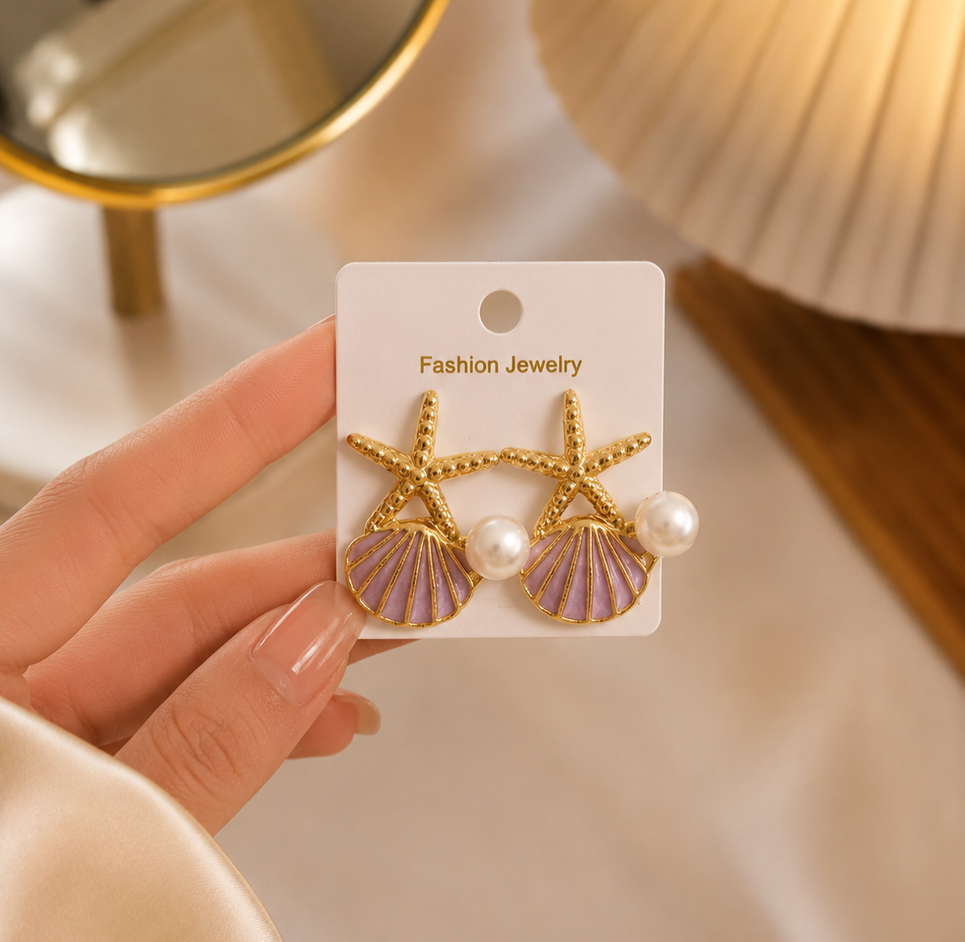 Korean Design Star Shell Earring