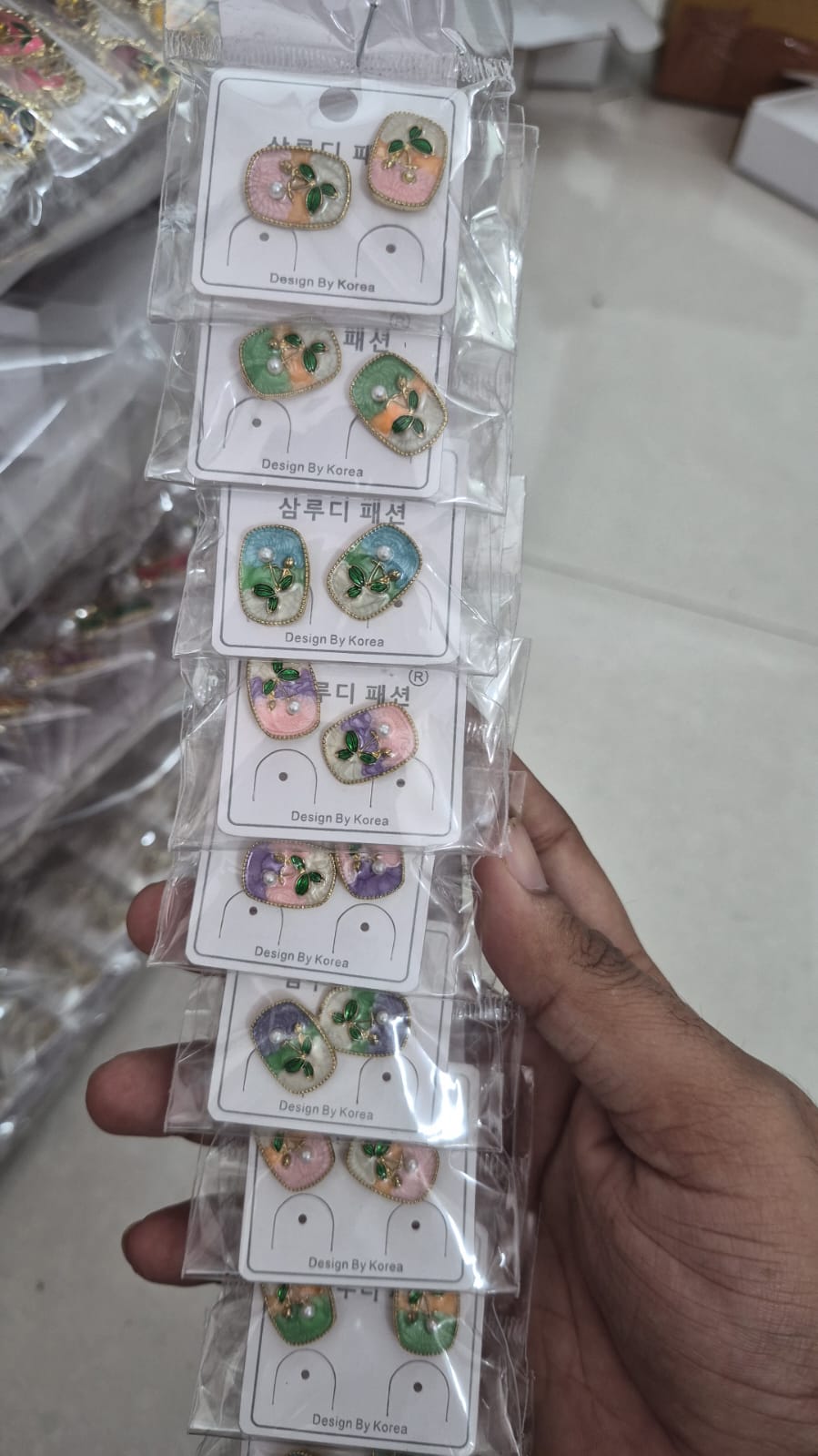 Stylish Pastel Floral Enamel Stud Earrings for Women